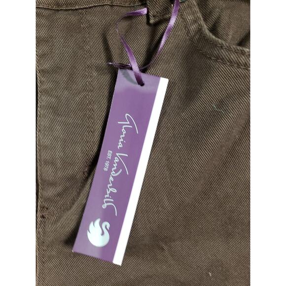 Gloria Vanderbilt Jeans Size 8 Petite Womens Brown Pants Stretch Straight NWT - Picture 3 of 15